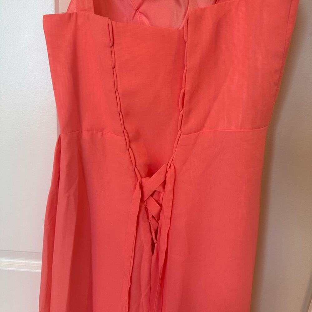Chiffon Coral Evening Gown - Picture 10 of 10